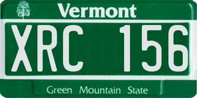 VT license plate XRC156