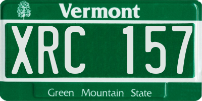 VT license plate XRC157