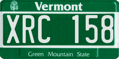 VT license plate XRC158