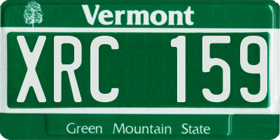 VT license plate XRC159