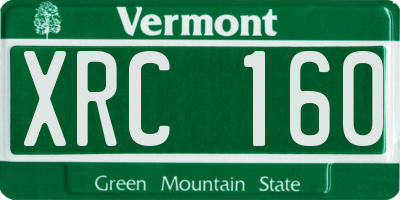 VT license plate XRC160