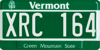 VT license plate XRC164