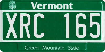 VT license plate XRC165
