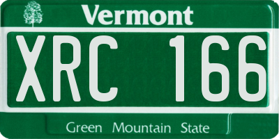 VT license plate XRC166