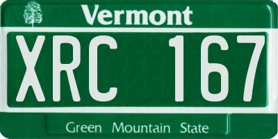 VT license plate XRC167