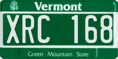 VT license plate XRC168