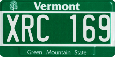 VT license plate XRC169