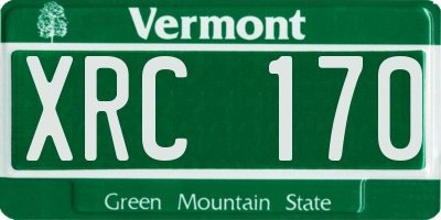 VT license plate XRC170
