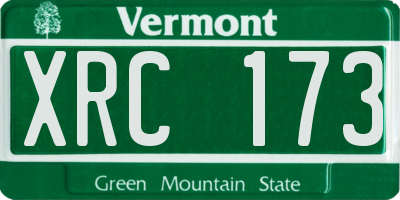 VT license plate XRC173