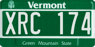 VT license plate XRC174