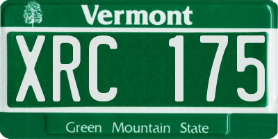 VT license plate XRC175