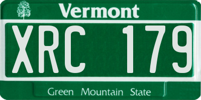 VT license plate XRC179