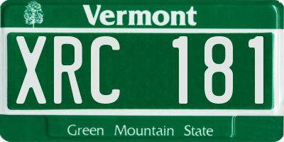 VT license plate XRC181