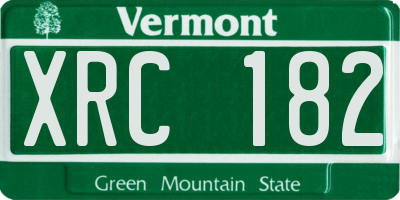 VT license plate XRC182