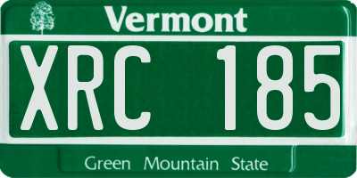 VT license plate XRC185