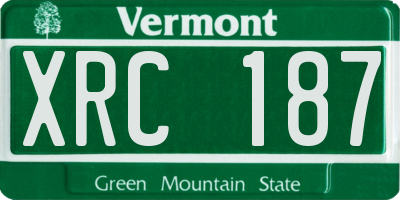 VT license plate XRC187