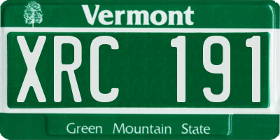 VT license plate XRC191