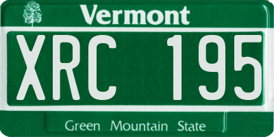 VT license plate XRC195
