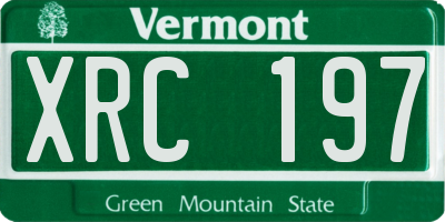 VT license plate XRC197