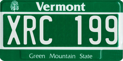 VT license plate XRC199