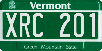 VT license plate XRC201