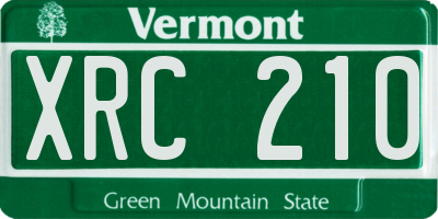 VT license plate XRC210