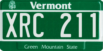 VT license plate XRC211