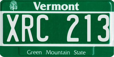 VT license plate XRC213