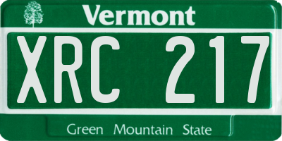 VT license plate XRC217