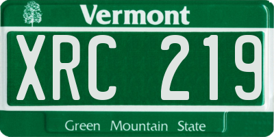 VT license plate XRC219
