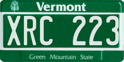 VT license plate XRC223