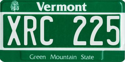 VT license plate XRC225