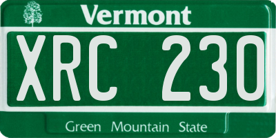 VT license plate XRC230