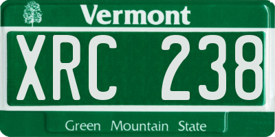 VT license plate XRC238