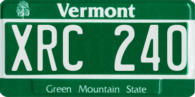 VT license plate XRC240