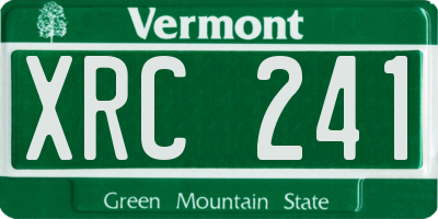 VT license plate XRC241