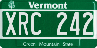 VT license plate XRC242