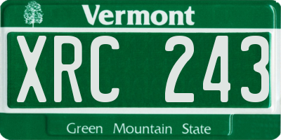 VT license plate XRC243