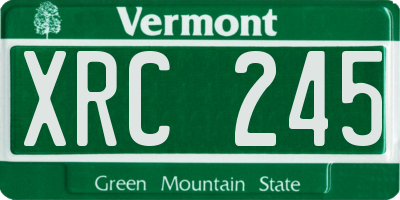 VT license plate XRC245