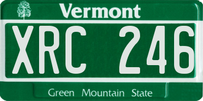 VT license plate XRC246