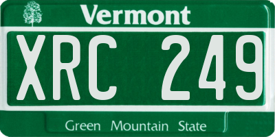 VT license plate XRC249