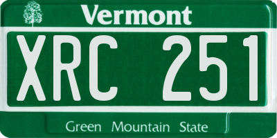 VT license plate XRC251