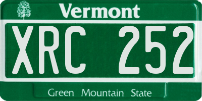 VT license plate XRC252
