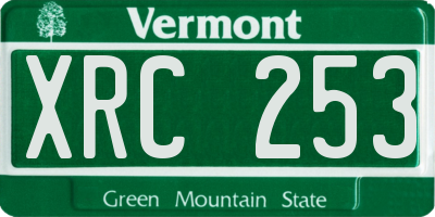 VT license plate XRC253