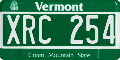 VT license plate XRC254