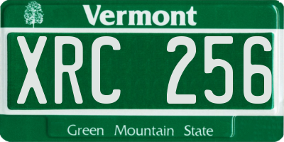 VT license plate XRC256