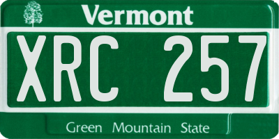 VT license plate XRC257