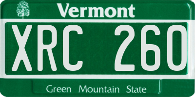 VT license plate XRC260