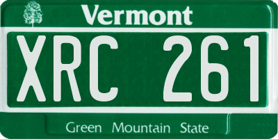 VT license plate XRC261