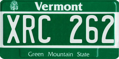 VT license plate XRC262